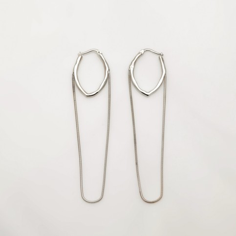 Bold Oval Chain Hoops